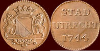Utrecht Duit NOORDELIJKE NEDERLANDEN (NETHERLANDS) - REPUBLIEK, 1581-1795 - STAD UTRECHT - 1744/43 -
