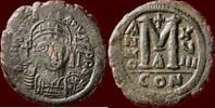 AE Follis BYZANTINE EMPIRE - JUSTINIANUS I, 527-565 - of 40 nummi, Constantinopolis -