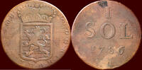 1 Sol LUXEMBOURG (LUXEMBURG), DUCHY - JOSEPH II, 1780-1790 - 1786, Brussels -