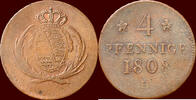 4 Pfenninge GERMANY - SACHSEN, KÖNIGREICH - FRIEDRICH AUGUST I, 1806-1827 - -