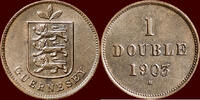 ISLE OF GUERNSEY - EDWARD VII, 1901-1910 - 1 Double 1903 H, Heaton (Birmingham) -