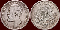 1 Krona SWEDEN, KINGDOM - OSCAR II, 1872-1907 - 1884 EB, Stockholm -