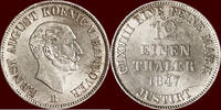 1/12 Taler GERMANY - HANNOVER, KÖNIGREICH - ERNST AUGUST, 1837-1851 - 1847 B, Hannover -