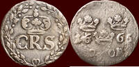 2 Öre SWEDEN, KINGDOM - CARL XI, 1660-1697 - 1665, Stockholm -