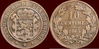 10 Centimes LUXEMBOURG ( LUXEMBURG ), GRAND DUCHY - GUILLAUME III, 1849-1890 - 1865A, Paris -