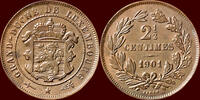 2 ½ Centimes LUXEMBOURG ( LUXEMBURG ), GRAND DUCHY - ADOLPH, 1890-1912 - 1901, Brussel -