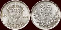 25 Öre SWEDEN, KINGDOM - GUSTAV V, 1907-1950 - 1930 G, Stockholm -