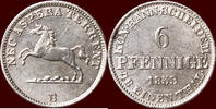 6 Pfennige GERMANY - HANNOVER, KÖNIGREICH - GEORG V, 1851-1866 - 1853 B, Hannover -