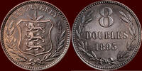 8 Doubles ISLE OF GUERNSEY - VICTORIA, 1837-1901 - 1893 H, Heaton (Birmingham) -