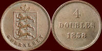 4 Doubles ISLE OF GUERNSEY - VICTORIA, 1837-1901 - 1858/30 -