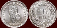 2 Franken SWITSERLAND ( SCHWEIZ ) - CONFEDERATION - 1941 B, Bern -