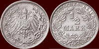 ½ Mark GERMANY - DEUTSCHES REICH - WILHELM II, 1888-1918 - 1905 A, Berlin -