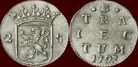 Utrecht Dubbele wapenstuiver NOORDELIJKE NEDERLANDEN (NETHERLANDS) - REPUBLIEK, 1581-1795 - UTRECHT - 1793, Utrecht -