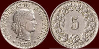 5 Rappen SWITSERLAND ( SCHWEIZ ) - CONFEDERATION - 1879 B, Bern -