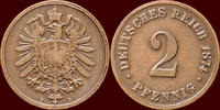 2 Pfennig GERMANY - DEUTSCHES REICH - WILHELM I, 1871-1888 - 1874 B, Hannover -