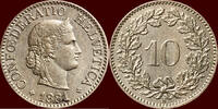 10 Rappen SWITSERLAND ( SCHWEIZ ) - CONFEDERATION - 1881 B, Bern -