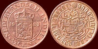 ½ Cent NEDERLAND (NETHERLANDS, KINGDOM) - NEDERLANDS OOST-INDIË (DUTCH EAST INDIES) - WILHELMINA, 1890-1948 - 1933, Utrecht -