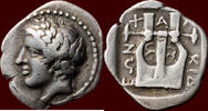 AR Tetrobol MACEDONIA (MACEDON), CHALKIDIAN LEAGUE - Olynthos, circa 432-379 BC -