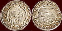 Denar HABSBURG EMPIRE / RDR - HUNGARY - FERDINAND I, 1521-1564 - 1557 KB, Kremnitz -
