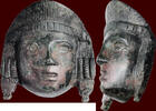 Bronze ARCHAEOLOGICAL OBJECT - ROMAN - theatre mask applique, 2nd / 3rd century AD -