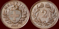 2 Rappen SWITSERLAND (SCHWEIZ) - CONFEDERATION - 1900 B, Bern -
