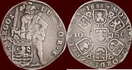 Zeeland daalder NOORDELIJKE NEDERLANDEN (NETHERLANDS) - REPUBLIEK, 1581-1795 - ZEELAND - Dubbele van 10 schellingen 1688, Middelburg -