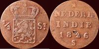 ½ Stuiver NEDERLAND (NETHERLANDS, KINGDOM) - NEDERLANDS OOST-INDIË (DUTCH EAST INDIES) - WILLEM I, 1815-1840 - 1826 S, Utrecht -