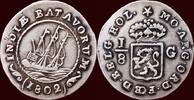 1/8 Scheepjesgulden NOORDELIJKE NEDERLANDEN (NETHERLANDS) - BATAAFSE REPUBLIEK, 1795-1806 - NEDERLANDS OOST-INDIË (DUTCH EAST INDIES) - 1802, Enkh -