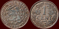 1 Cent 1924 Koninkrijk der Nederlanden NEDERLAND (NETHERLANDS, KINGDOM) - WILHELMINA, 1890-1948 - zfr-/zfr