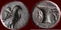 AE 350-320 BC v. Chr.  AEOLIS, KYME - AE 10, circa 350-320 BC vf-/vf