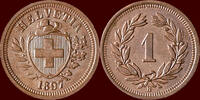 1 Rappen SWITSERLAND (SCHWEIZ) - CONFEDERATION - 1897 B, Bern -