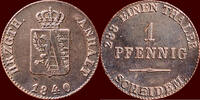 1 Pfennig GERMANY - ANHALT-BERNBURG, FÜRSTENTUM - ALEXANDER CARL, 1834-1863 - 1840, Berlin -