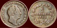 Kreuzer GERMANY - BADEN, GROSHERTOGTUM - KARL LEOPOLD FRIEDRICH, 1830-1852 - ½ 1852, Karlsruhe -