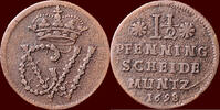 1 1/2 Pfenning GERMANY - BRAUNSCHWEIG-LÜNEBURG-CELLE - GEORG II WILHELM, 1665-1705 - -