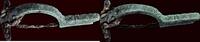 Bronze ARCHAEOLOGICAL OBJECT - ROMAN - CENTRAL EUROPE - fibula (brooch) with iron pin, 3rd/4th century AD -