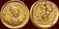 Roman Empire AV Solidus HONORIUS, 393-423 - Thessalonika -