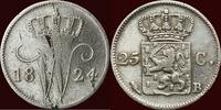 Koninkrijk der Nederlanden 25 Cents NEDERLAND (NETHERLANDS, KINGDOM) - WILLEM I, 1815-1840 - 1824, Brussel -