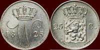 Koninkrijk der Nederlanden 25 Cents NEDERLAND (NETHERLANDS, KINGDOM) - WILLEM I, 1815-1840 - 1825, Utrecht -