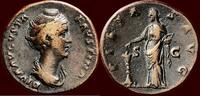 Roman Empire AE Sestertius FAUSTINA THE ELDER, wife of Antoninus Pius - Rome (141) -