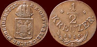 ½ Kreuzer HABSBURG EMPIRE - AUSTRIA - FRANZ II (I), 1792-1835 - 1816 A, Wien -