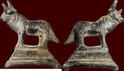 Bronze ARCHAEOLOGICAL OBJECT - ROMAN - bull on integral base, 1st / 2nd AD -