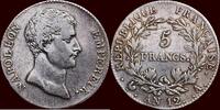 5 Francs FRANCE - FIRST EMPIRE - NAPOLEON I, - AN 12A, Paris -