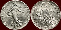 50 Centimes FRANCE - THIRD REPUBLIC, 1871-1940 - 1916, Paris -
