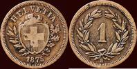 1 Rappen SWITSERLAND ( SCHWEIZ ) - CONFEDERATION - 1875 B, Bern -