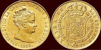 80 Reales 1844 B  SPAIN, KINGDOM - ISABEL II, 1833-1868 -   PS, Barcelona vz  /  unz