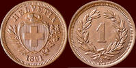 1 Rappen 1891 B  SWITSERLAND ( SCHWEIZ ) - CONFEDERATION -   1891 B, Bern about unz
