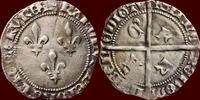 Double gros FRANCE - KINGDOM - CHARLES VII THE VICTORIOUS, 1422-1461 - or Plaque Cromsteert n.d. , Tournai -