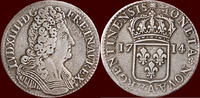 44 Sols FRANCE - KINGDOM - LOUIS XIV, 1643-1715 - de Strasbourg 1714/3 A, Paris -