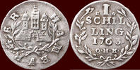 1 Schilling GERMANY - HAMBURG, REICHSSTADT - FRANZ I VON LOTHARINGEN, 1745-1765 - OHK -