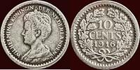 Koninkrijk der Nederlanden 10 Cents 1916 NEDERLAND (NETHERLANDS, KINGDOM... 16.30 US$  +  37.26 US$ shipping